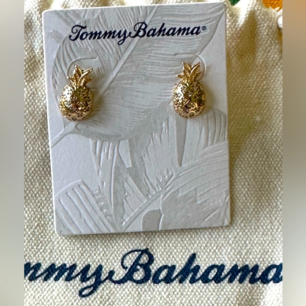 Tropical Blooms Pineapple Stud Earrings NWT